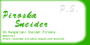 piroska sneider business card